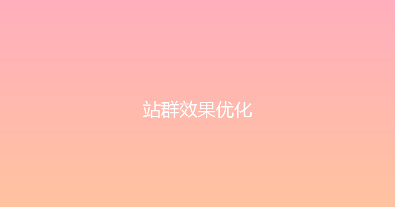 站群效果优化 封面图